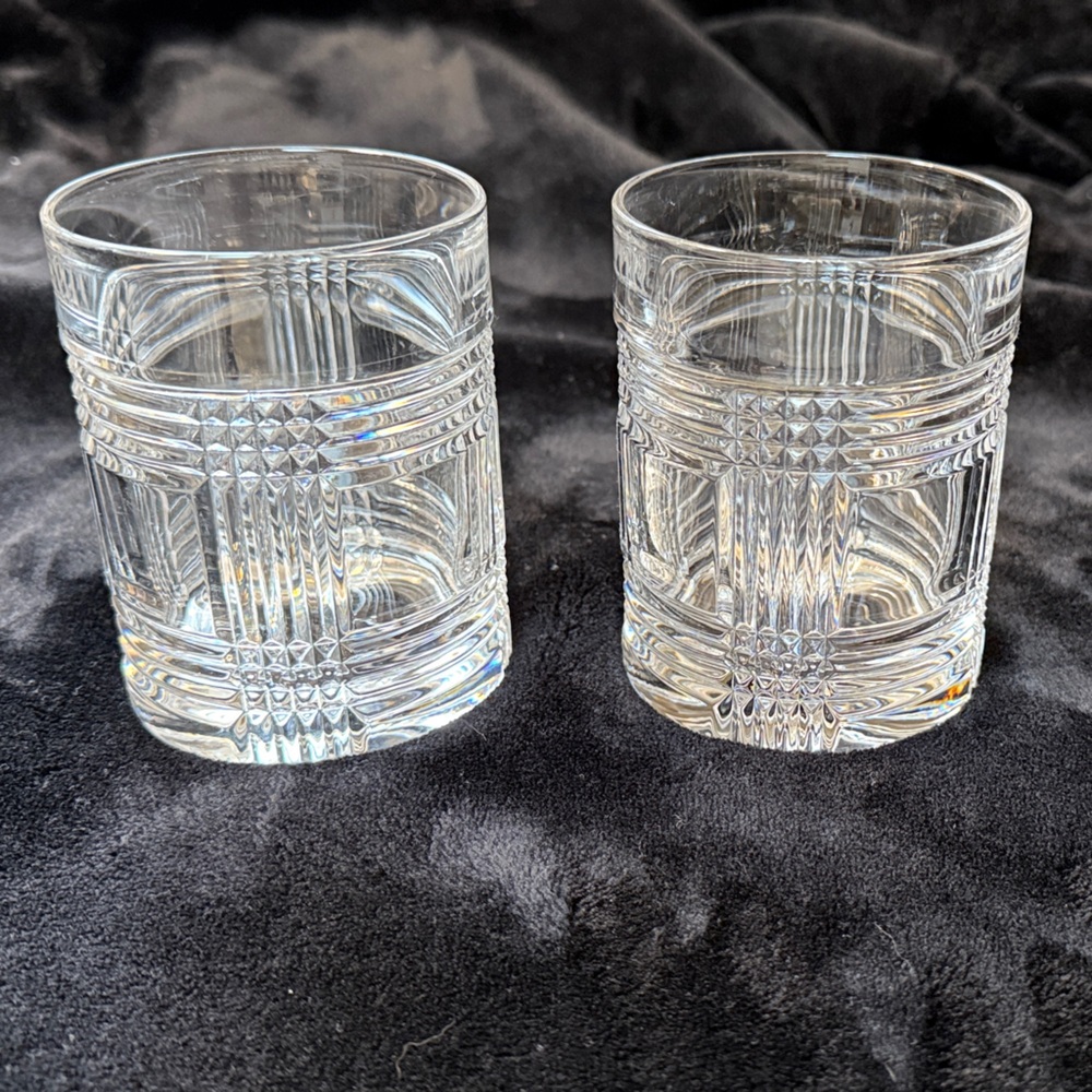 Crystal Ralph Lauren Glen Plaid Whiskey Glasses - set of 2